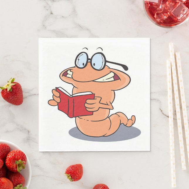 Nerdy Bookworm Lesen eines Buches Serviette (Von Creator hochgeladen)
