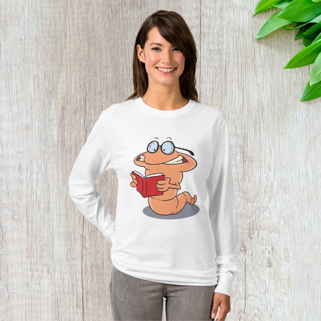 Nerdy Bookworm Lesen eines Buches T-Shirt (Von Creator hochgeladen)