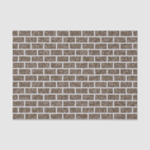 Nerdy, Brown, 8-Bit Graphics Look Bricks Pattern Seidenpapier
