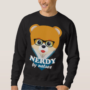 Nerdy By Nature - Funny Niedlich Dog Nerd Spitz Sweatshirt