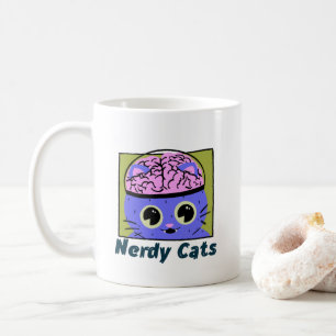 Nerdy Cats, Brain Design Coffee Tasse