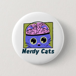 Nerdy Cats, Gehirndesign Button