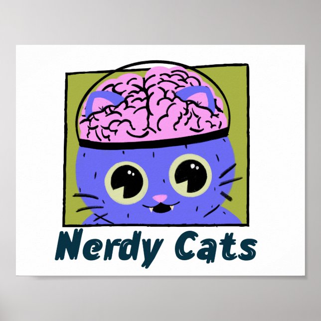 Nerdy Cats, Gehirndesign Poster (Vorne)