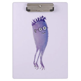 Nerdy Character Funny Niedlich Geek Lila Klemmbrett