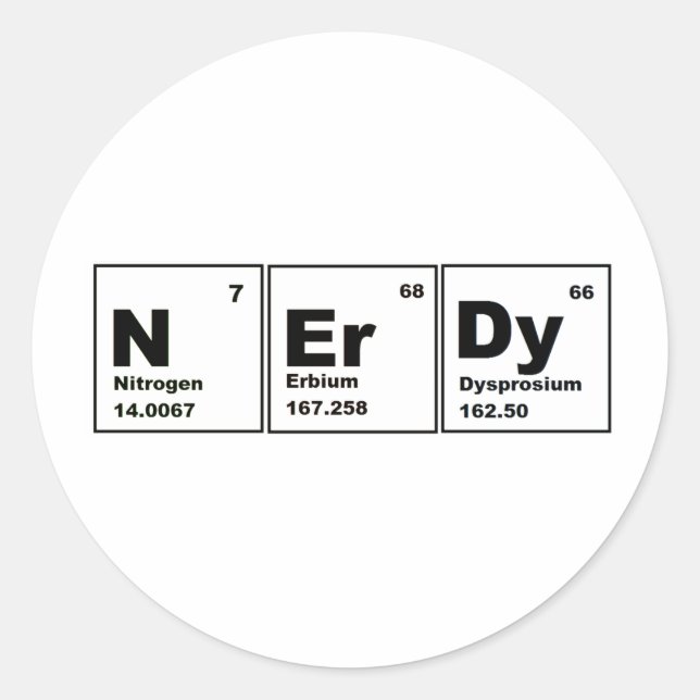Nerdy Chemistry Product! Runder Aufkleber (Vorderseite)