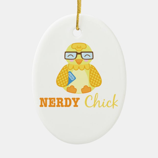 Nerdy Chick Keramikornament (Vorne)