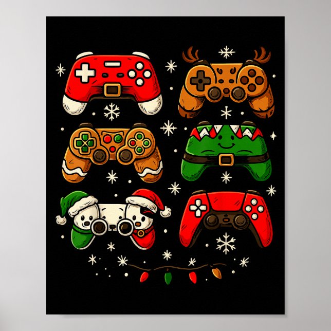 Nerdy Christmas Shirt For Boys Men, Xmas Gaming Co Poster (Vorne)