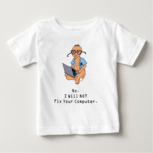 Nerdy Computer-Baby-T - Shirt-TAN-Haut Baby T-shirt