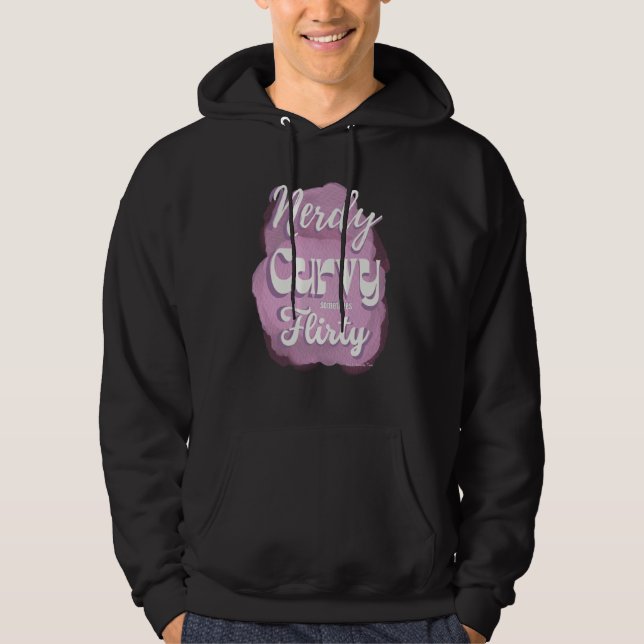 Nerdy Curvy Sometimes Flirty Retro Vibe Pastel on  Hoodie (Vorderseite)