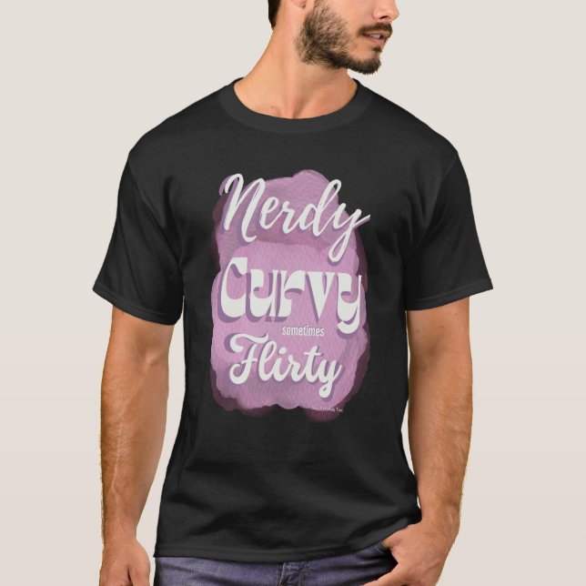 Nerdy Curvy Sometimes Flirty Retro Vibe Pastel on  T-Shirt (Vorderseite)