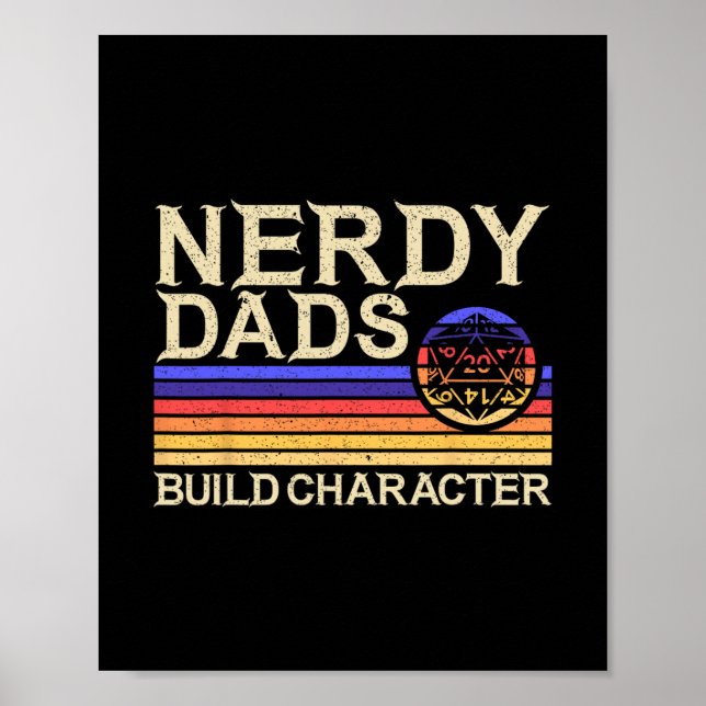 Nerdy Dad Rpg Gaming D20 Tabletop Games Funny Rpg  Poster (Vorne)
