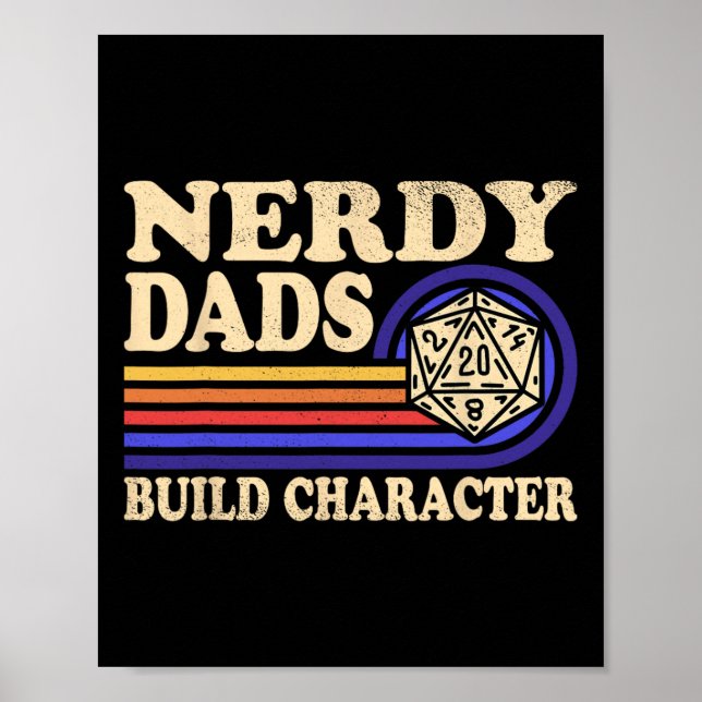 Nerdy Dad Rpg Gaming D20 Tabletop Games Funny Rpg  Poster (Vorne)