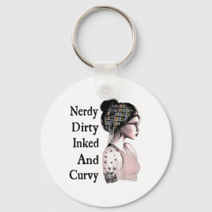 Nerdy Dirty Inked &amp; Curvy Reading Liebt Tatto Schlüsselanhänger