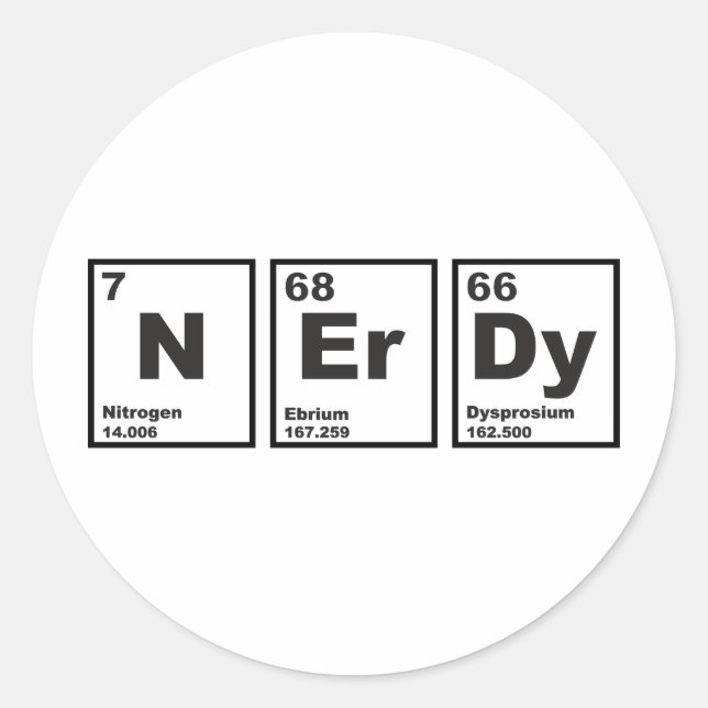 Nerdy Elements Runder Aufkleber (Vorderseite)