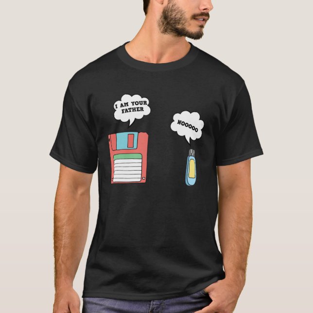 Nerdy Father Floppy Disk Flash Drive Computer Geek T-Shirt (Vorderseite)
