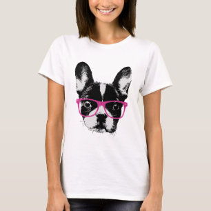 Nerdy französische Bulldoggen-Mama-Hipster T-Shirt
