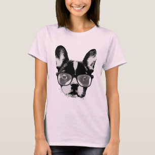 Nerdy französische Bulldoggen-niedlicher Hund T-Shirt
