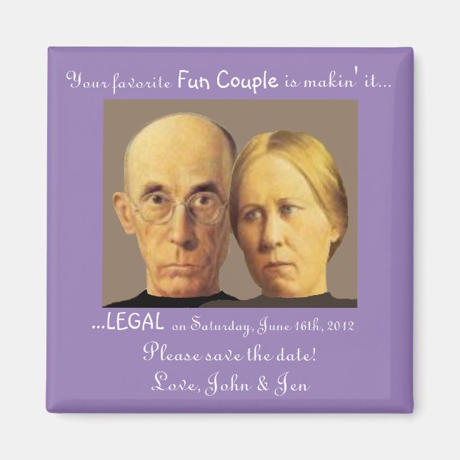 Nerdy Fun Couple Rett-The-Date Niedlich Funny Magnet (Vorne)