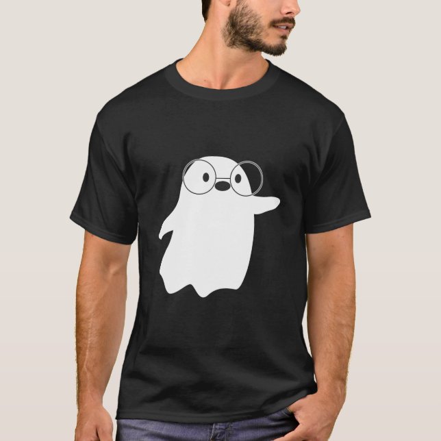 Nerdy Ghost Kawaii Mode T-Shirt (Vorderseite)