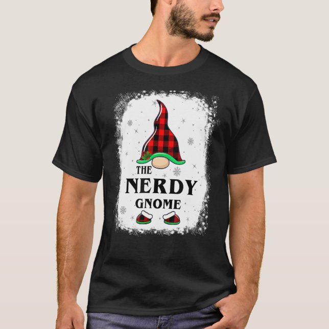 Nerdy Gnome Buffalo Kariert Matching Family Xmas P T-Shirt (Vorderseite)