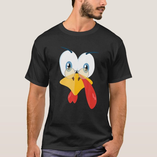Nerdy Grandpa Türkei Nerdy Türkei Gesicht mit Glas T-Shirt (Vorderseite)