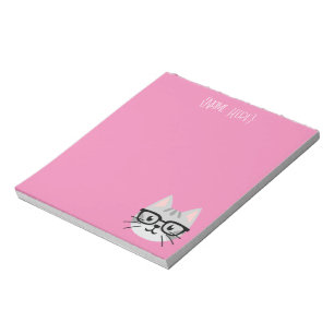 Nerdy Gray Tabby Cat Notepad Notizblock