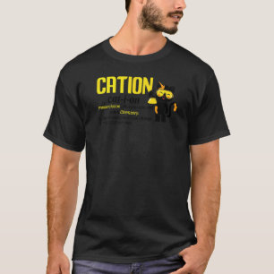 Nerdy Kation Chemie Schwarze Kitty Katze Wissensch T-Shirt