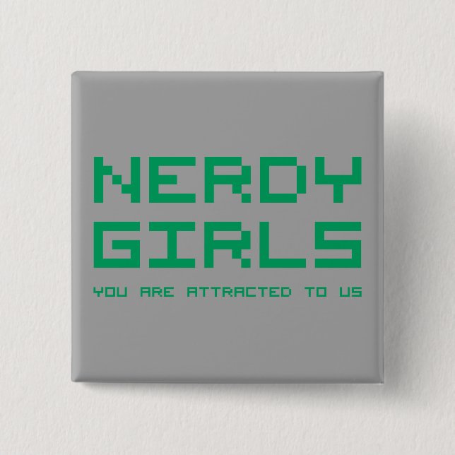 Nerdy Mädchen 2 Button (Vorderseite)