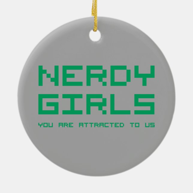 Nerdy Mädchen 2 Keramikornament (Hinten)