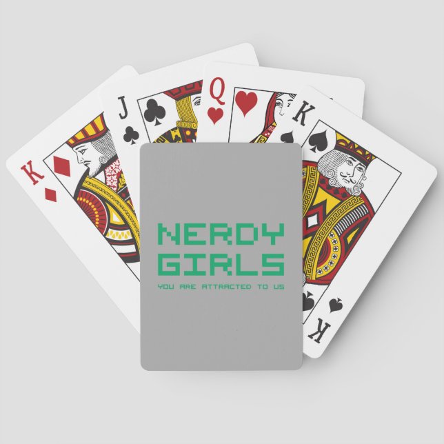 Nerdy Mädchen 2 Spielkarten (Rückseite)