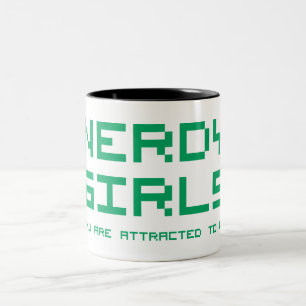 Nerdy Mädchen 2 Zweifarbige Tasse