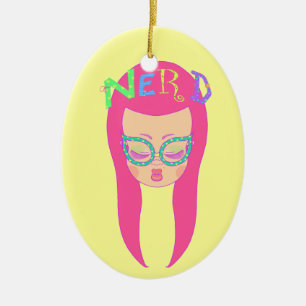 Nerdy Mädchen Keramikornament