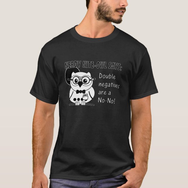 Nerdy Nite-Eule - doppelte Negative T-Shirt (Vorderseite)