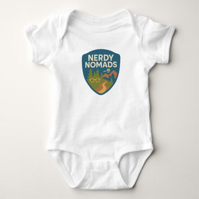 Nerdy Nomads Baby Bodysuit - Adventure Aw Strampler (Vorderseite)