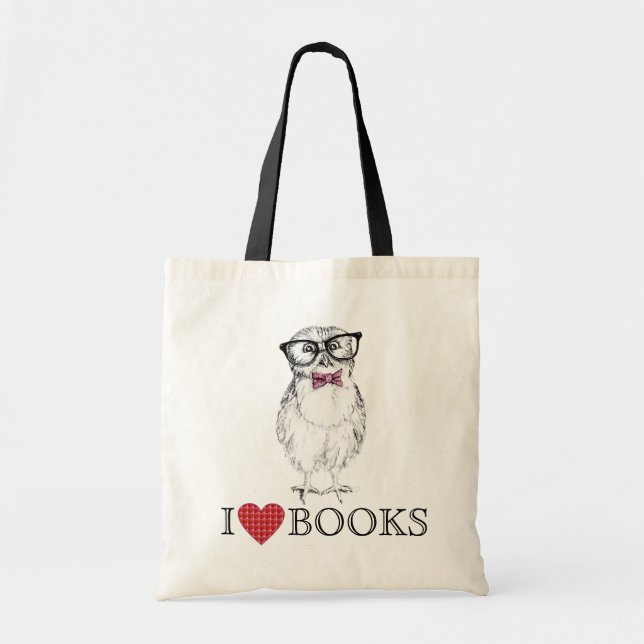 Nerdy Owlet Vogelbibliothek Tragetasche (Vorne)