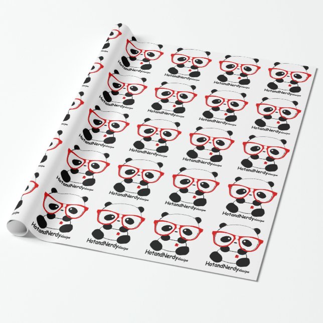 Nerdy Panda Geschenkpapier (Ungerollt)
