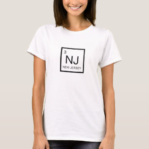 Nerdy Periodic Table Element aus New Jersey T-Shirt