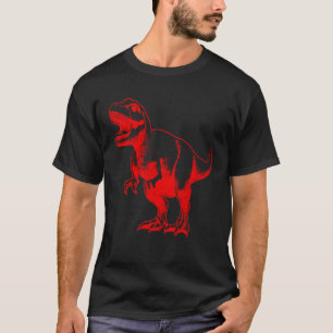 Nerdy Red Tyrannosaurus Rex Dinosaur Wissenschafts T-Shirt
