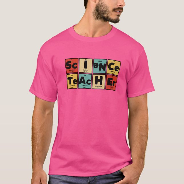 Nerdy Science Teacher Periodic Table Elements T-Shirt (Vorderseite)