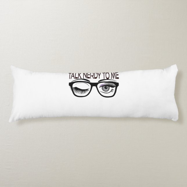 Nerdy spricht mit mir Geek Glasses Winking Eye Lil Seitenschläferkissen (Vorderseite)