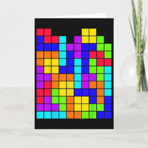 Nerdy Tetrominoes Blockpuzzle Video Game Math Tee Karte