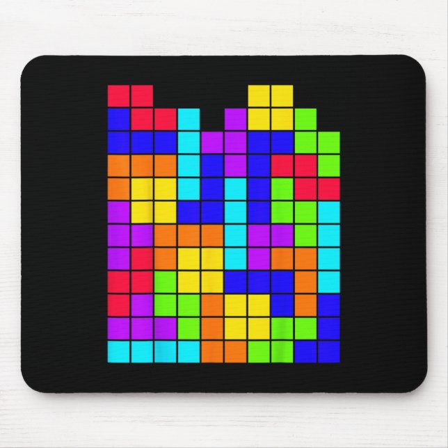 Nerdy Tetrominoes Blockpuzzle Video Game Math Tee Mousepad (Vorne)
