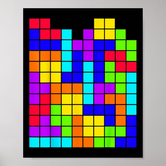 Nerdy Tetrominoes Blockpuzzle Video Game Math Tee Poster (Vorne)