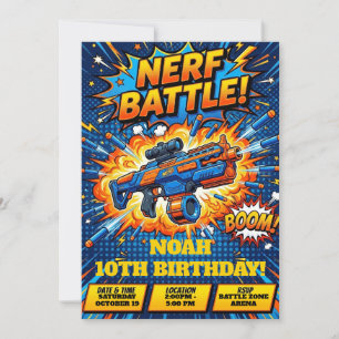 Nerf-Schlacht-Geburtstag Einladung