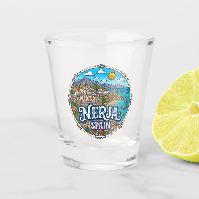Nerja, Spanien Schnapsglas (Vorderseite)