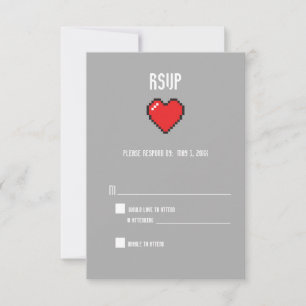 Nero 8 bit Herz-uAwg RSVP Karte