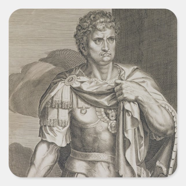 Nero Claudius Caesar Kaiser von Rom 54-68 n.Chr. Quadratischer Aufkleber (Vorderseite)