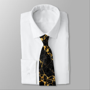 Nero Portoro Luxus Schwarz Gold Marmor Design Krawatte