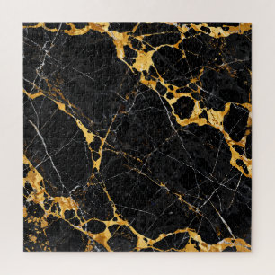 Nero Portoro Luxus Schwarz Gold Marmor Design Puzzle