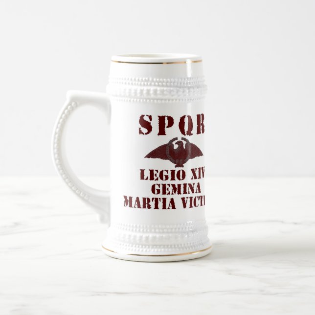 Neros 14. "Mars-Victorious" römische Legion Stein Bierglas (Links)